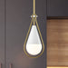 Pendant Nuvo 60-7922 Admiral 1 Light Pendant - 6 Inches - Matte White and Natural Brass Finish - White Opal Glass Nuvo
