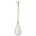 Pendant Nuvo 60-7922 Admiral 1 Light Pendant - 6 Inches - Matte White and Natural Brass Finish - White Opal Glass Nuvo