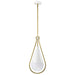 Pendant Nuvo 60-7923 Admiral 1 Light Pendant - 10 Inches - Matte White and Natural Brass Finish - White Opal Glass Nuvo