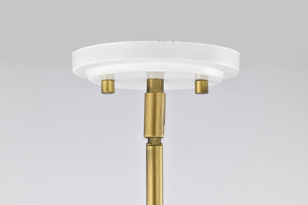 Pendant Nuvo 60-7923 Admiral 1 Light Pendant - 10 Inches - Matte White and Natural Brass Finish - White Opal Glass Nuvo