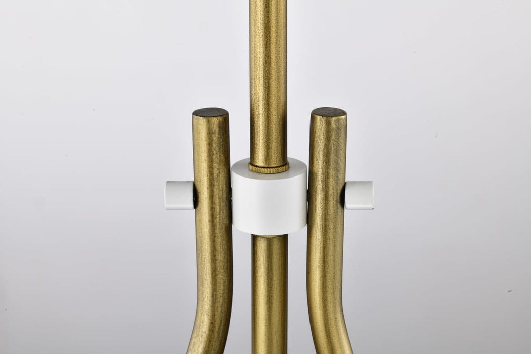 Pendant Nuvo 60-7923 Admiral 1 Light Pendant - 10 Inches - Matte White and Natural Brass Finish - White Opal Glass Nuvo