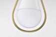 Pendant Nuvo 60-7923 Admiral 1 Light Pendant - 10 Inches - Matte White and Natural Brass Finish - White Opal Glass Nuvo