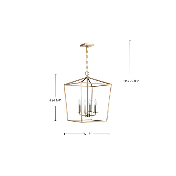 Pendant Nuvo 60-7931 Emma 4 Light Small Pendant - Burnished Brass Finish Nuvo