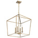 Pendant Nuvo 60-7932 Emma 4 Light Large Pendant - Burnished Brass Finish Nuvo