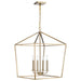 Pendant Nuvo 60-7932 Emma 4 Light Large Pendant - Burnished Brass Finish Nuvo