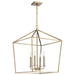 Pendant Nuvo 60-7932 Emma 4 Light Large Pendant - Burnished Brass Finish Nuvo