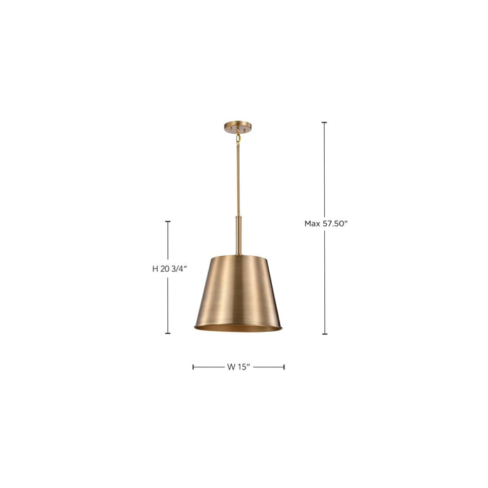 Pendant Nuvo 60-7938 Alexis 1 Light Large Pendant - Burnished Brass and Gold Finish Nuvo