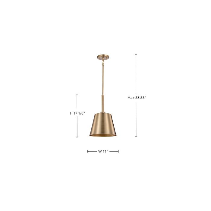 Pendant Nuvo 60-7939 Alexis 1 Light Small Pendant - Burnished Brass and Gold Finish Nuvo