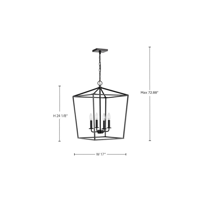 Pendant Nuvo 60-7941 Emma 4 Light Small Pendant - Matte Black Finish Nuvo