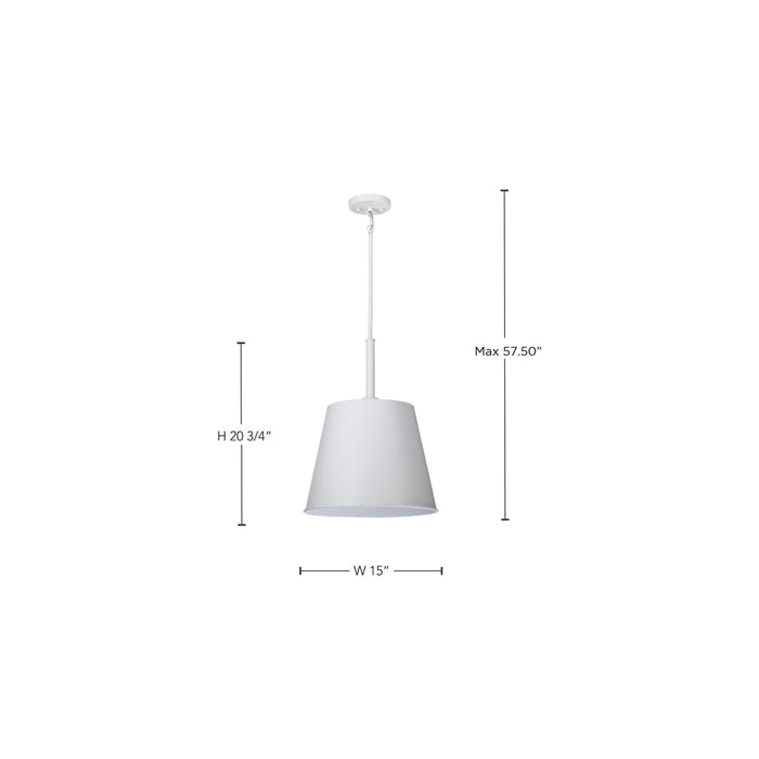 Pendant Nuvo 60-7948 Alexis 1 Light Large Pendant - Matte White Finish Nuvo