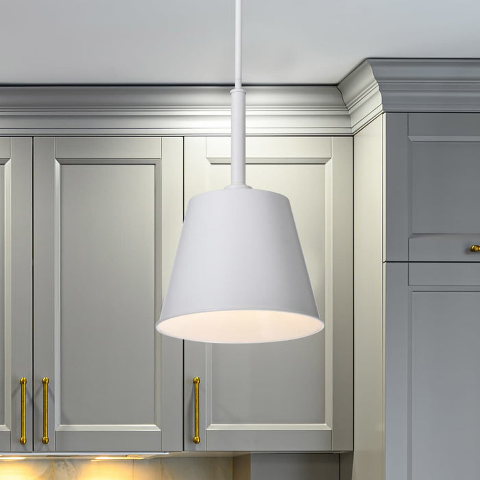 Pendant Nuvo 60-7949 Alexis 1 Light Small Pendant - Matte White Finish Nuvo