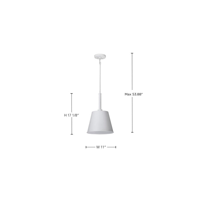 Pendant Nuvo 60-7949 Alexis 1 Light Small Pendant - Matte White Finish Nuvo