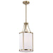 Pendant Nuvo 60-7961 Easton 1 Light Pendant - Burnished Brass Finish - White Linen Shade Nuvo
