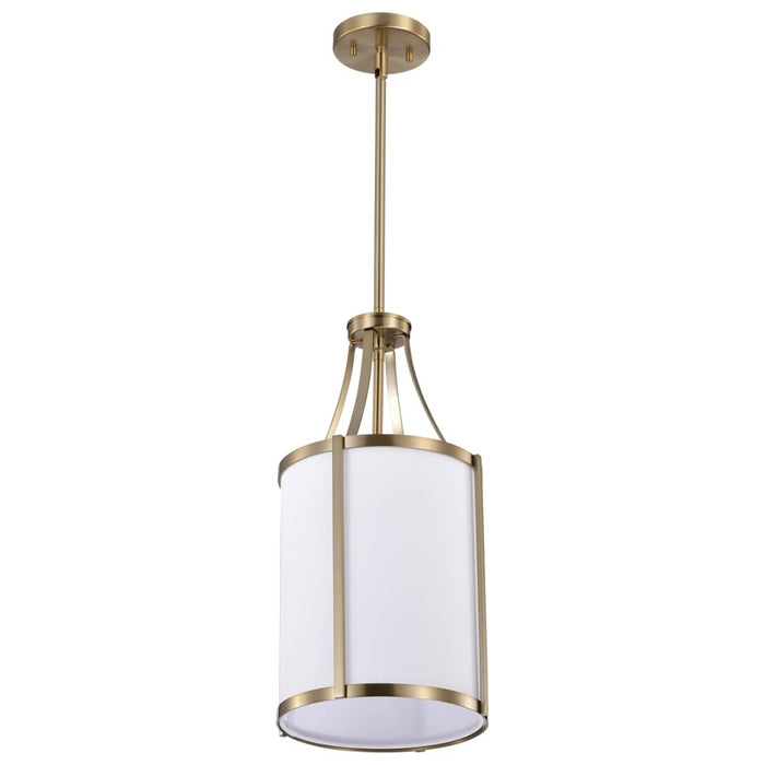 Pendant Nuvo 60-7961 Easton 1 Light Pendant - Burnished Brass Finish - White Linen Shade Nuvo