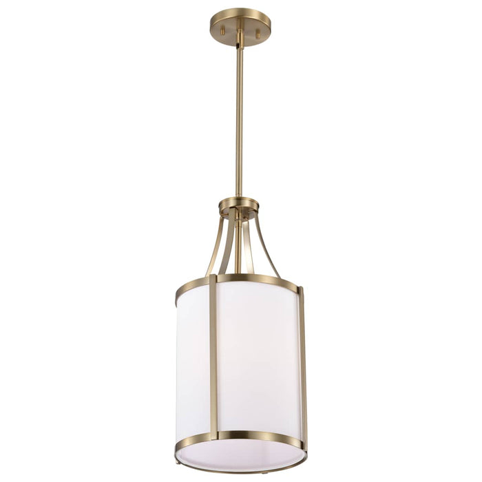 Pendant Nuvo 60-7961 Easton 1 Light Pendant - Burnished Brass Finish - White Linen Shade Nuvo