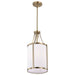 Pendant Nuvo 60-7961 Easton 1 Light Pendant - Burnished Brass Finish - White Linen Shade Nuvo
