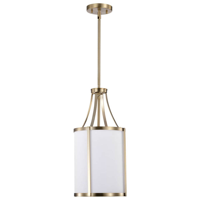 Pendant Nuvo 60-7961 Easton 1 Light Pendant - Burnished Brass Finish - White Linen Shade Nuvo