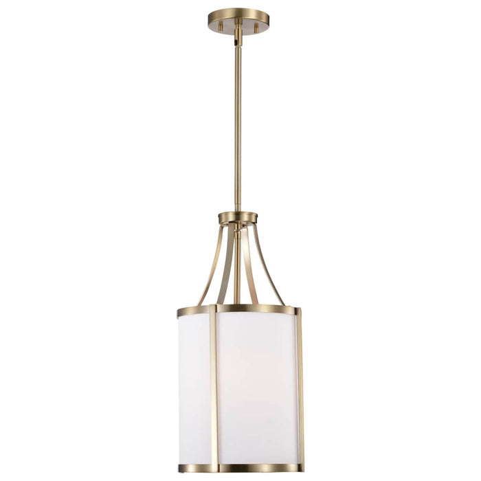 Pendant Nuvo 60-7961 Easton 1 Light Pendant - Burnished Brass Finish - White Linen Shade Nuvo