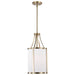 Pendant Nuvo 60-7961 Easton 1 Light Pendant - Burnished Brass Finish - White Linen Shade Nuvo