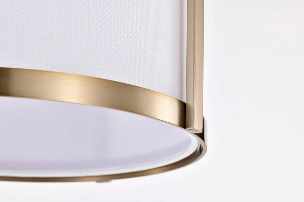 Pendant Nuvo 60-7961 Easton 1 Light Pendant - Burnished Brass Finish - White Linen Shade Nuvo