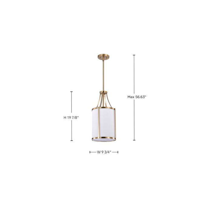 Pendant Nuvo 60-7961 Easton 1 Light Pendant - Burnished Brass Finish - White Linen Shade Nuvo