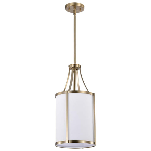 Pendant Nuvo 60-7961 Easton 1 Light Pendant - Burnished Brass Finish - White Linen Shade Nuvo