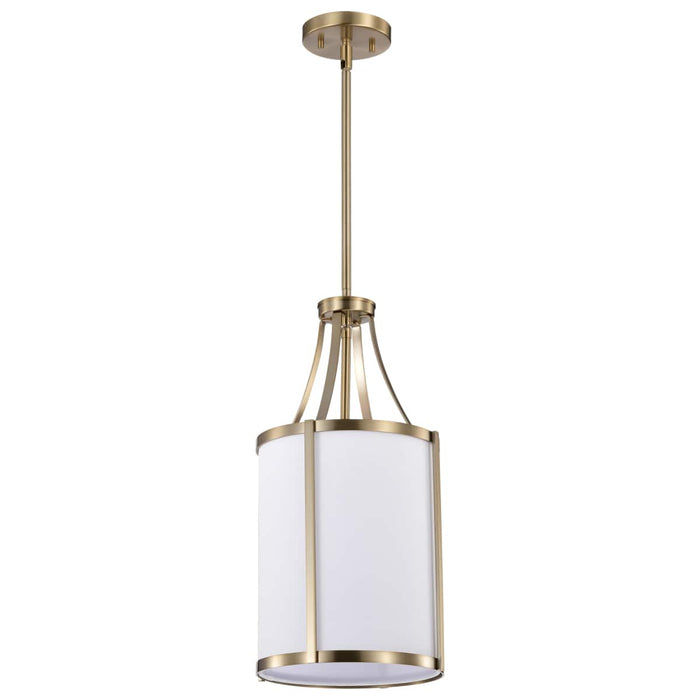 Pendant Nuvo 60-7961 Easton 1 Light Pendant - Burnished Brass Finish - White Linen Shade Nuvo