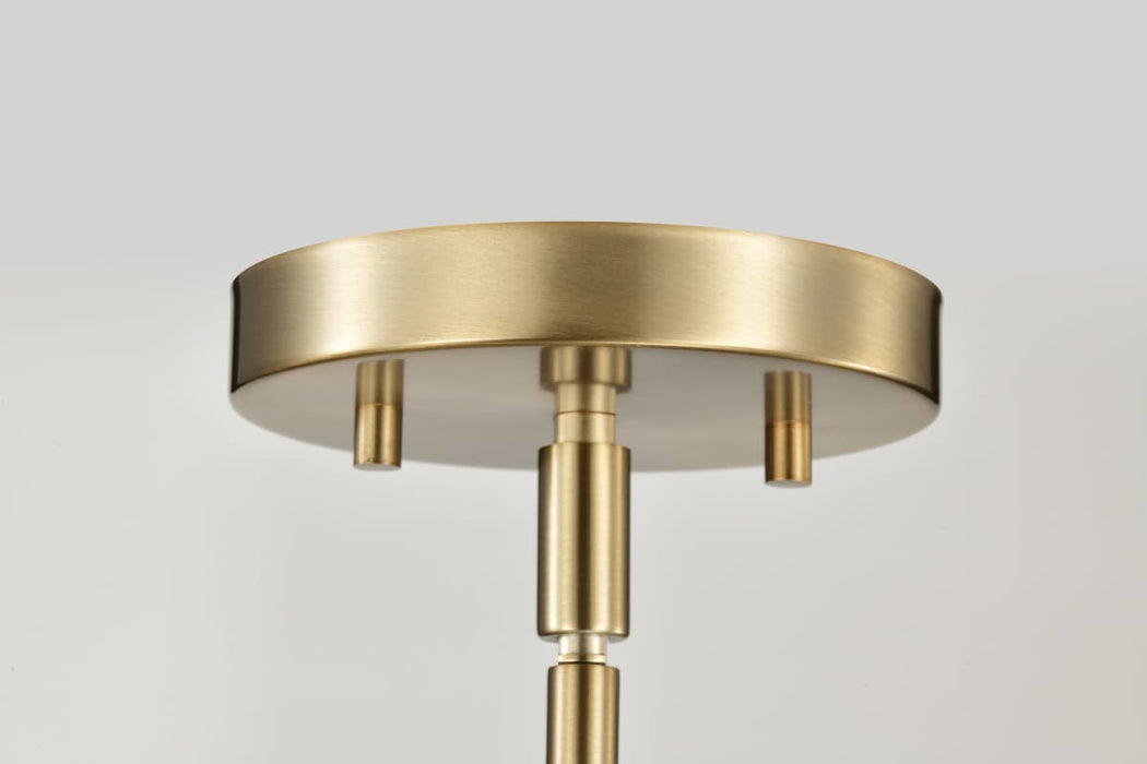 Pendant Nuvo 60-7962 Easton 3 Light Pendant - Burnished Brass Finish - White Linen Shade Nuvo