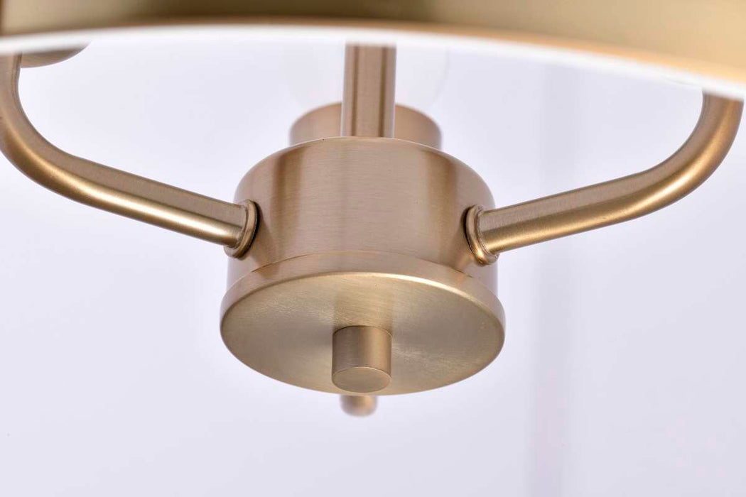 Pendant Nuvo 60-7962 Easton 3 Light Pendant - Burnished Brass Finish - White Linen Shade Nuvo