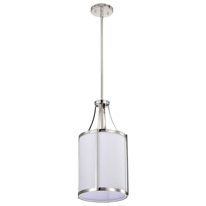 Pendant Nuvo 60-7971 Easton 1 Light Pendant - Polished Nickel Finish - White Linen Shade Nuvo