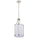 Pendant Nuvo 60-7971 Easton 1 Light Pendant - Polished Nickel Finish - White Linen Shade Nuvo