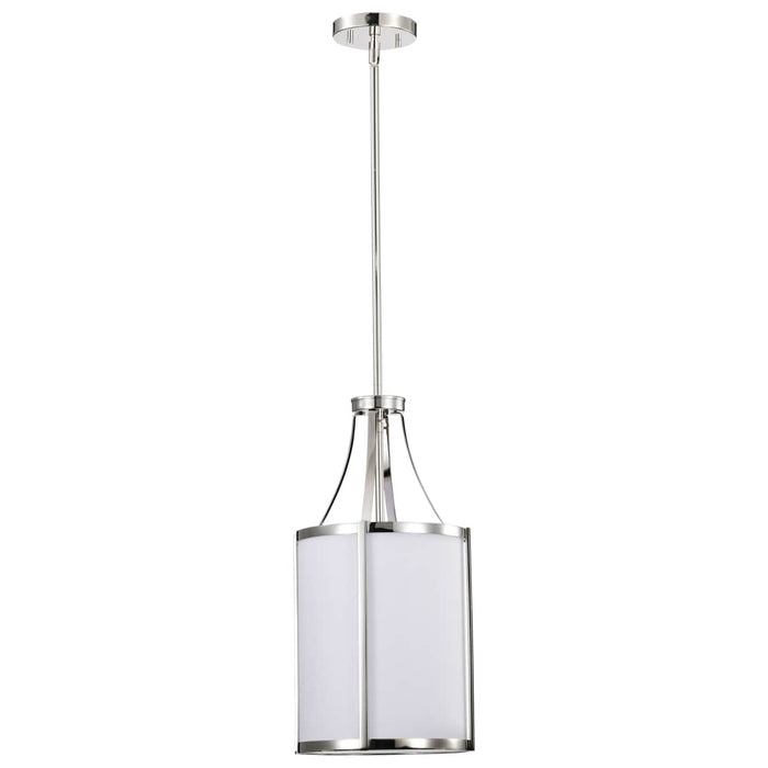 Pendant Nuvo 60-7971 Easton 1 Light Pendant - Polished Nickel Finish - White Linen Shade Nuvo