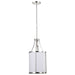 Pendant Nuvo 60-7971 Easton 1 Light Pendant - Polished Nickel Finish - White Linen Shade Nuvo