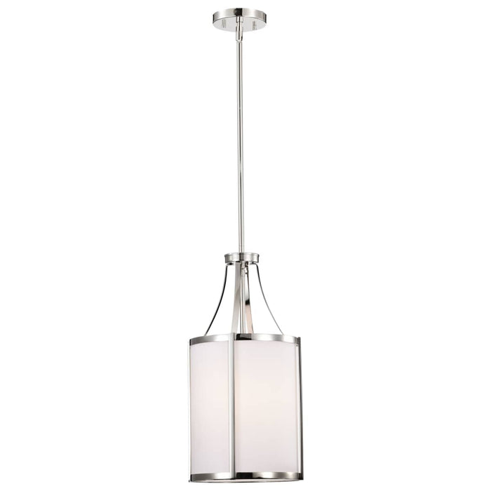 Pendant Nuvo 60-7971 Easton 1 Light Pendant - Polished Nickel Finish - White Linen Shade Nuvo