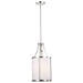 Pendant Nuvo 60-7971 Easton 1 Light Pendant - Polished Nickel Finish - White Linen Shade Nuvo