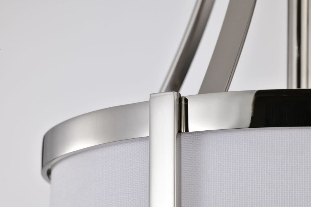 Pendant Nuvo 60-7971 Easton 1 Light Pendant - Polished Nickel Finish - White Linen Shade Nuvo