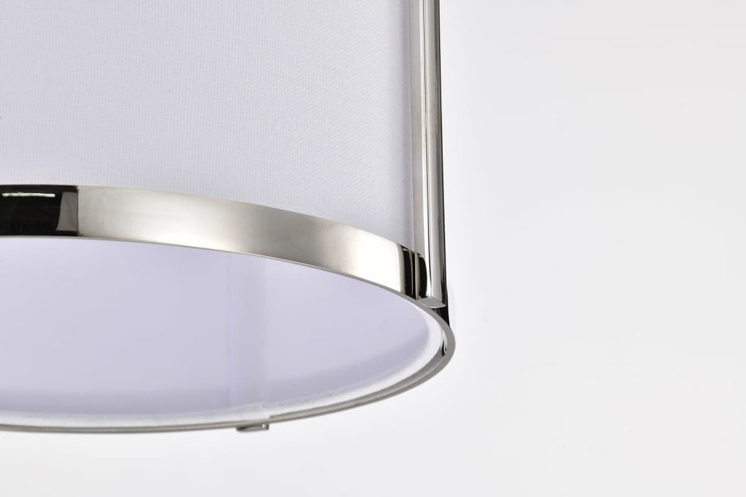 Pendant Nuvo 60-7971 Easton 1 Light Pendant - Polished Nickel Finish - White Linen Shade Nuvo