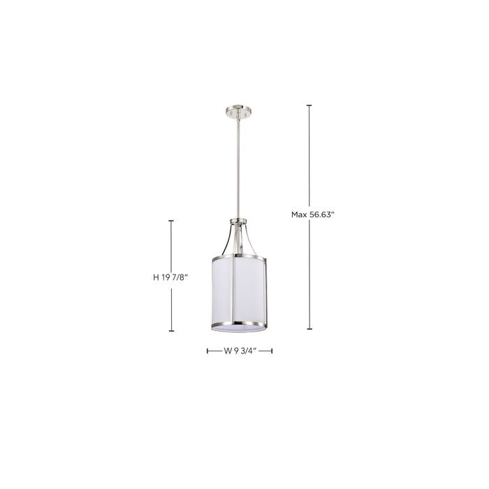 Pendant Nuvo 60-7971 Easton 1 Light Pendant - Polished Nickel Finish - White Linen Shade Nuvo