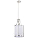 Pendant Nuvo 60-7971 Easton 1 Light Pendant - Polished Nickel Finish - White Linen Shade Nuvo