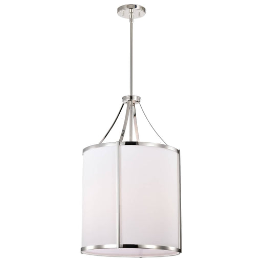 Pendant Nuvo 60-7972 Easton 3 Light Pendant - Polished Nickel Finish - White Linen Shade Nuvo