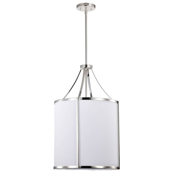 Pendant Nuvo 60-7972 Easton 3 Light Pendant - Polished Nickel Finish - White Linen Shade Nuvo