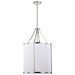 Pendant Nuvo 60-7972 Easton 3 Light Pendant - Polished Nickel Finish - White Linen Shade Nuvo