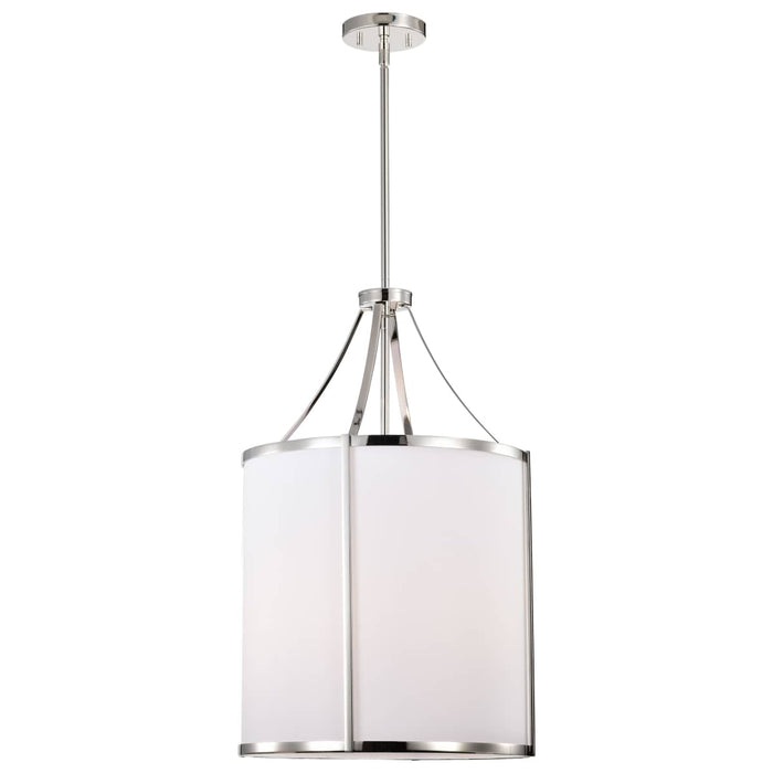 Pendant Nuvo 60-7972 Easton 3 Light Pendant - Polished Nickel Finish - White Linen Shade Nuvo