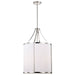 Pendant Nuvo 60-7972 Easton 3 Light Pendant - Polished Nickel Finish - White Linen Shade Nuvo