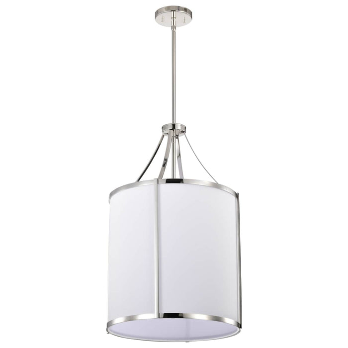 Pendant Nuvo 60-7972 Easton 3 Light Pendant - Polished Nickel Finish - White Linen Shade Nuvo