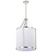 Pendant Nuvo 60-7972 Easton 3 Light Pendant - Polished Nickel Finish - White Linen Shade Nuvo