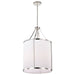 Pendant Nuvo 60-7972 Easton 3 Light Pendant - Polished Nickel Finish - White Linen Shade Nuvo