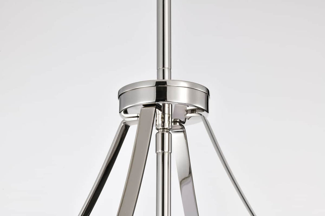 Pendant Nuvo 60-7972 Easton 3 Light Pendant - Polished Nickel Finish - White Linen Shade Nuvo