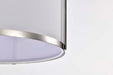 Pendant Nuvo 60-7972 Easton 3 Light Pendant - Polished Nickel Finish - White Linen Shade Nuvo