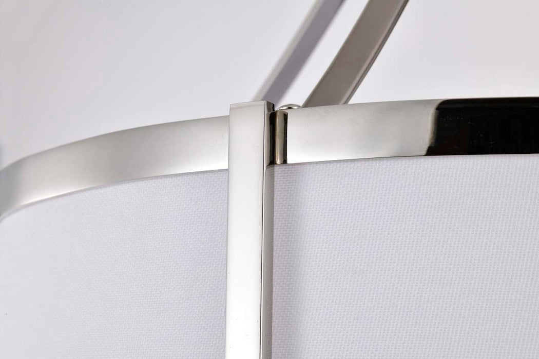 Pendant Nuvo 60-7972 Easton 3 Light Pendant - Polished Nickel Finish - White Linen Shade Nuvo